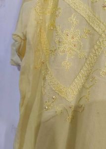 L-size Combo Yellow Embroidered Tunic Top