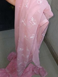 Baby Pink Gown Cum Dress With Chunni