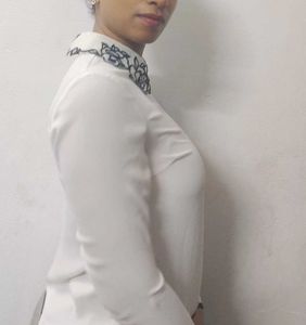 White Floral Blouse