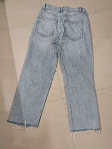 Ripped Knee Wide Leg Jeans
