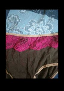 Comfortable Brown &amp; Pink Lace Trim Panties
