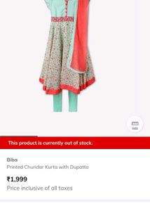 Churidar Kurta With Dupatta Biba Kids 10-11yrs