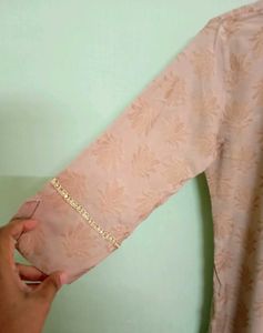 Kurti With Lotus Print- Large Size