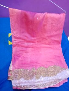 Pink Embellished Saree