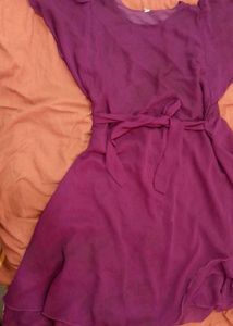 Purple Chiffon Mini Dress