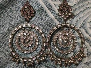 Large Traditional Oxidised Earrings