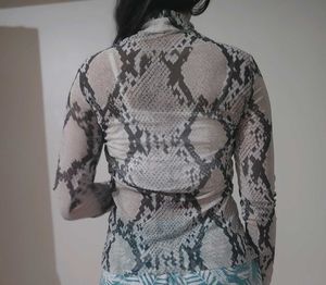 Snakeskin Print Top
