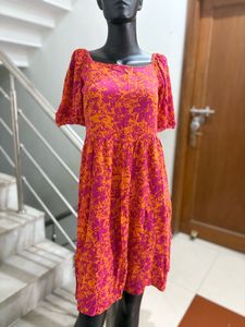 Pretty Square Neck Midi Dress