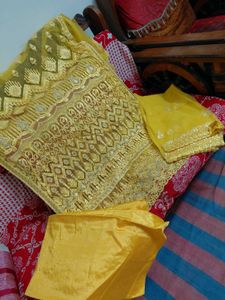 Elegant Embroidered Ethnic Fabric UNSTICH  NO USED