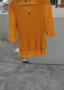 Mustard Striped Top