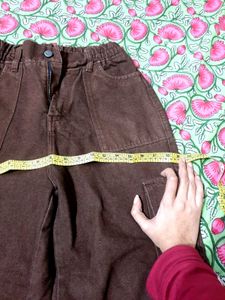 Brown Wide Leg Cargo Pants