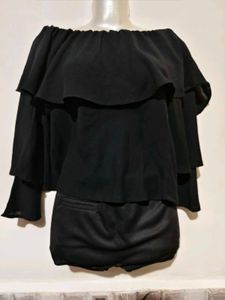 🎄Buy 2, Get 1 Free🎁Black Off-Shoulder Top