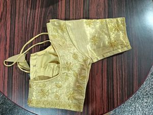 Beautiful Embroidery Golden Blouse
