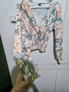Stylecast And Slyck Floral Print Deep Vneck Top