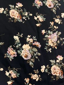 Berrylush Black Floral Skirt
