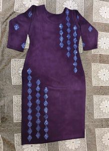 Wine colour winter 3 piece Kurta set.