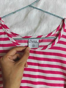 Pink &amp; White Striped Top