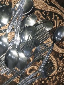 (New) Silverware Set (Pack Of 24)