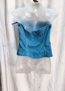 211212. Blue Textured Tube corset