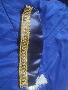 Qawalli Cap In Satin Blue