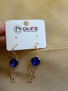 Divine Blue Crystal Drop Earrings