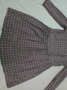 ZARA Wool Plaid Full Sleeve Mini Dress