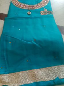 Dark Firozi Colour With Heavy Dupatta Unstitched