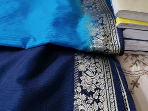 💙 Elegant Blue Saree with FREE Gift 🎁 Only ₹399