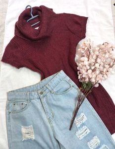 🎁Buy1 Get1 Free Burgundy Turtleneck Sweater (