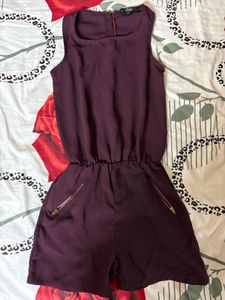 Cute Maroon Playsuit