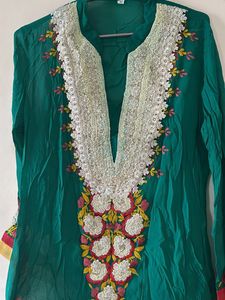 Kashmiri Green Embroidered Kurta