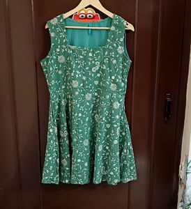 Designer Green Embroidered Suit Set