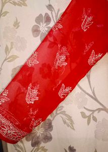 Red Lakhnavi Kurta