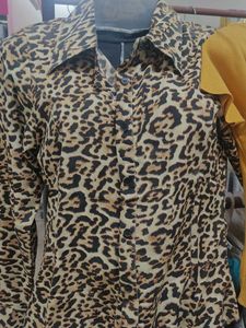 Leopard Print Button-Down Shirt