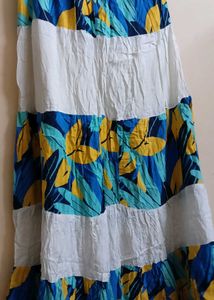 Floral Print Tiered Maxi Skirt