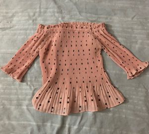 Peach Color Off-shoulder Top