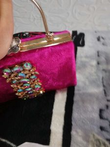 Pink Embellished Clutch