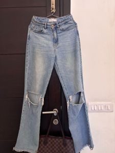 Ripped Wide Leg Jeans