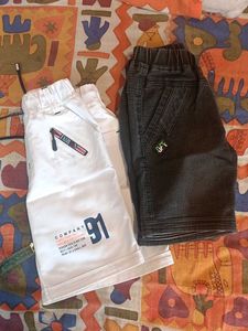 Boys White And Black Shorts