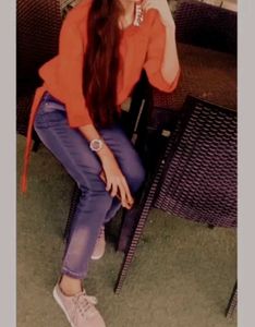 Red Blouson Top For Ladies And Girls