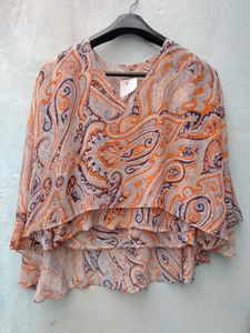 New With Tag Korean Crop Flair Top