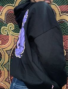 black hoodie With Print