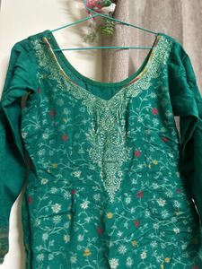Winter Green Embroidered Salwar Kameez