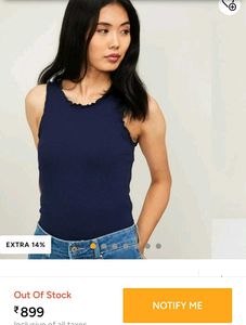 Navy Lace Trim Tank