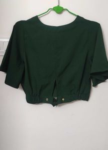 Tokyo Talkies Casual Women dark green top