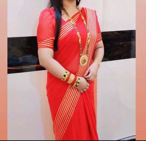 Elegant Fresh Red Color Saree❤️