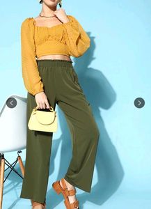 Mustard Sheer Crop Top