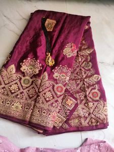 Pure Crape silk Weaving mistake Saree