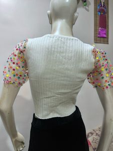 Chic White Puff Sleeve Top