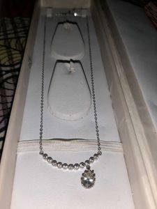 Pure Silver Necklace With Earings